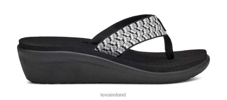 Teva Footwear Voya Wedge 6TN4R236 Paint Tracks Black-White - Click Image to Close